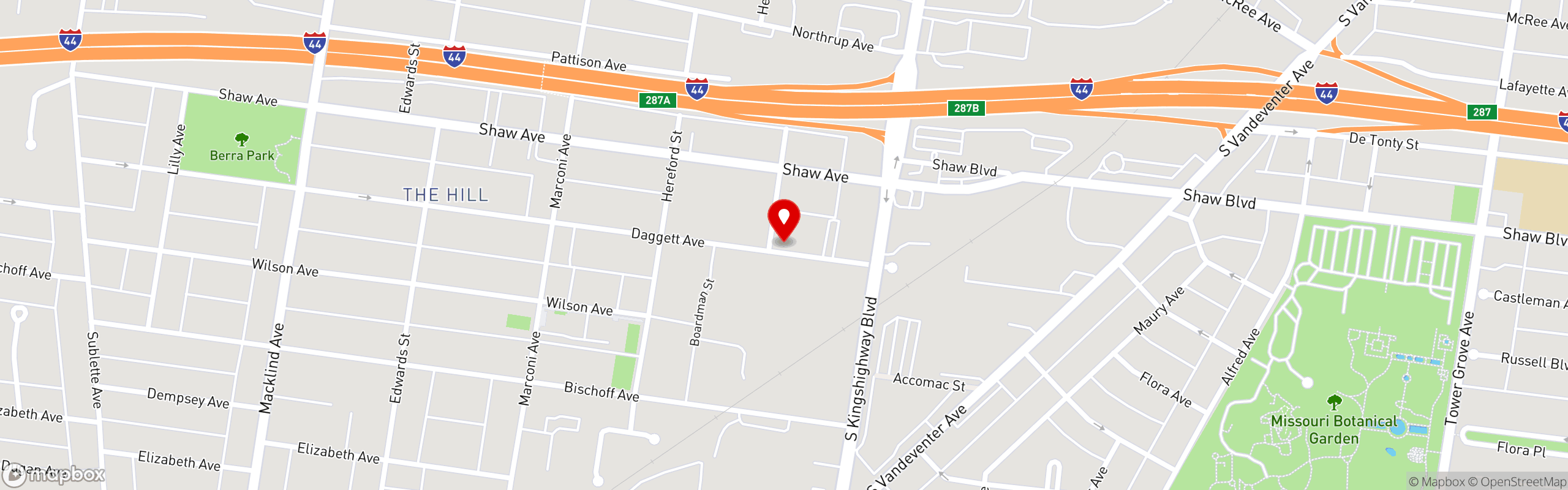 Street map pinning Rigazzi's in Rigazzi's
