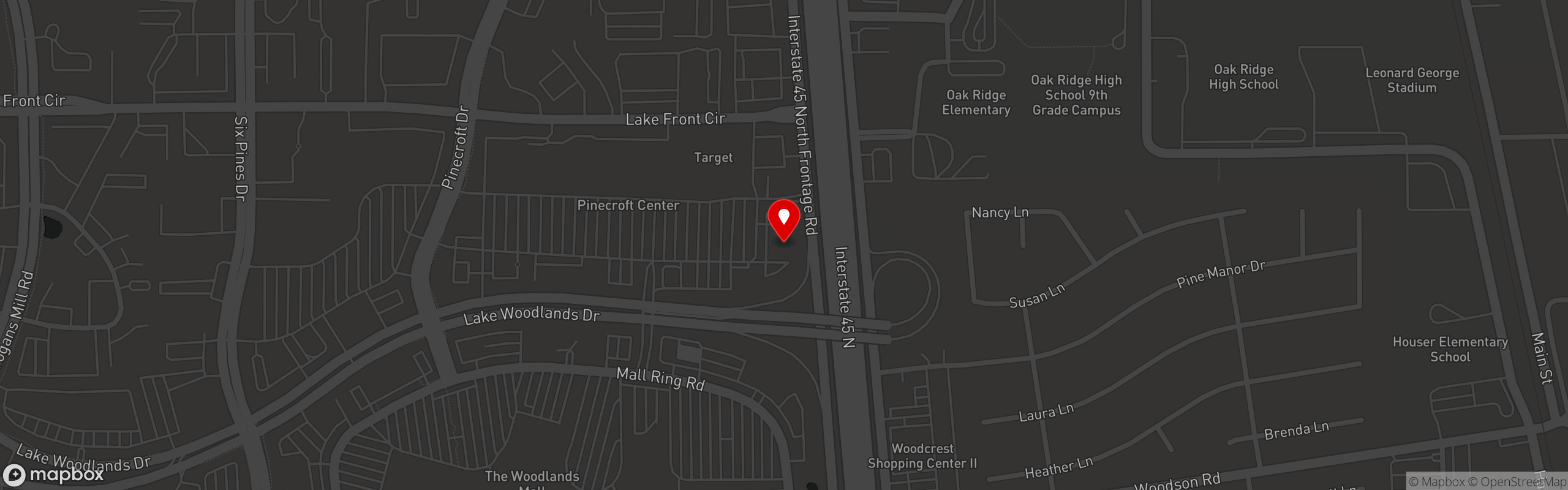 Street map pinning Guadalajara in The Woodlands