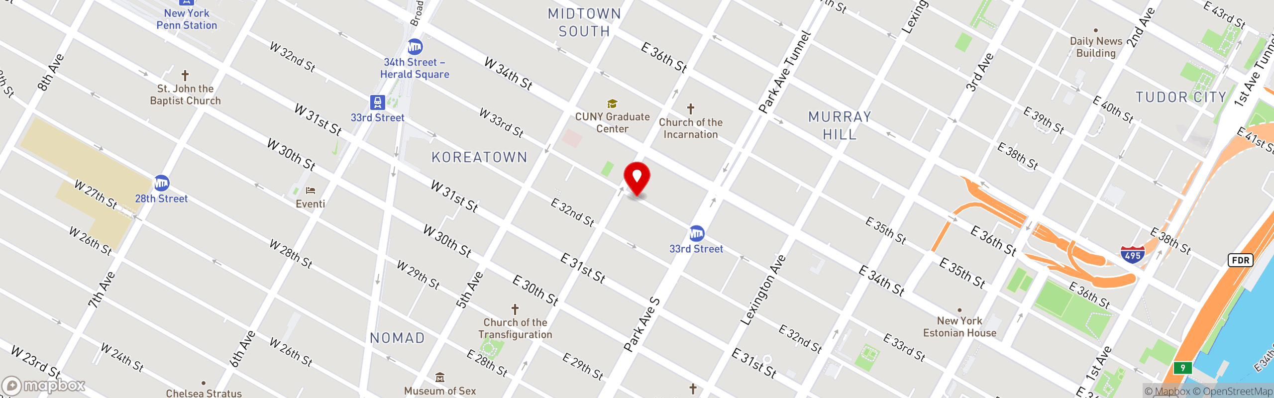 Street map pinning Fluffies Hot Chicken in Fluffies Hot Chicken - Midtown