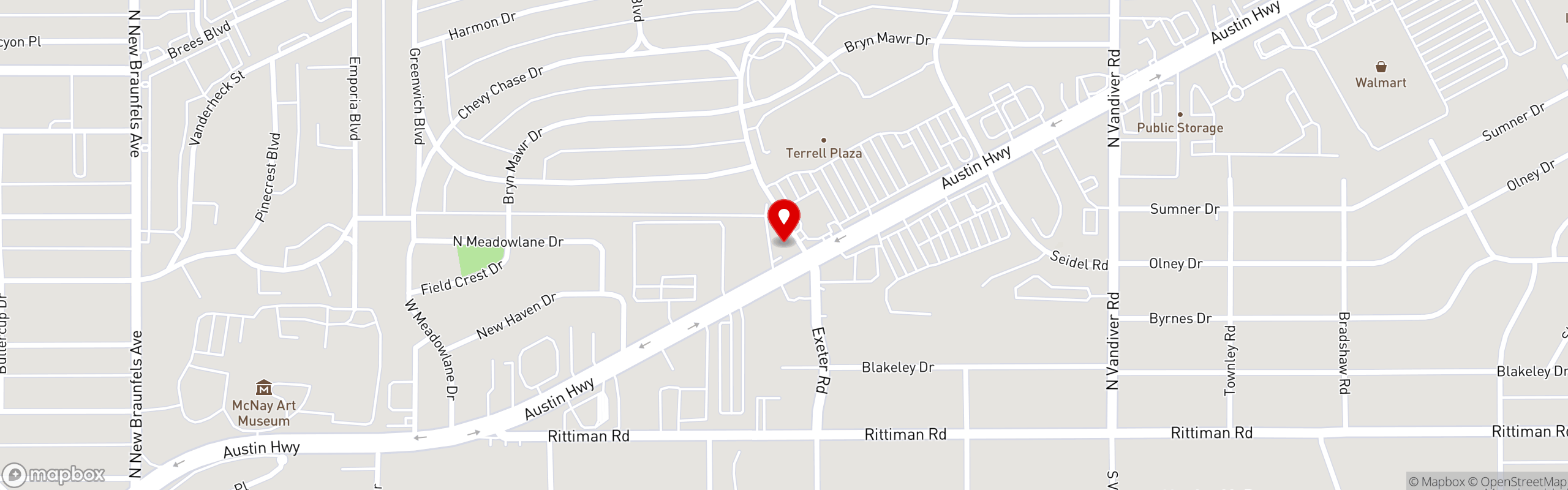 Street map pinning Silo in Silo Alamo Heights