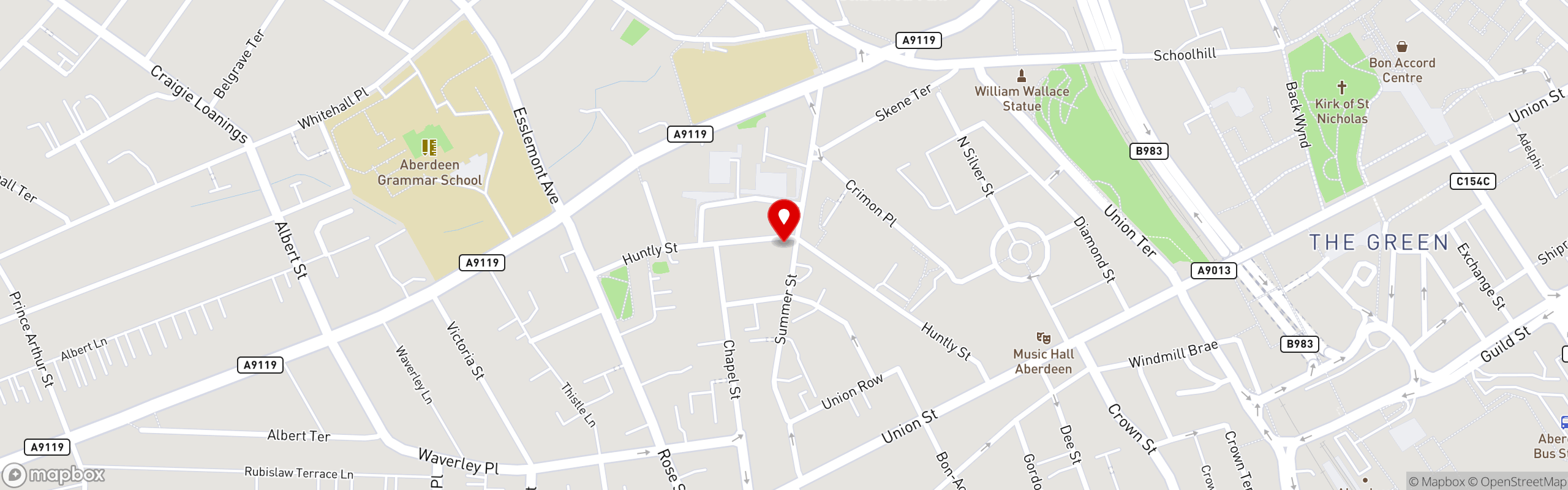 Street map showing the location of JW's Sushi in JW's Sushi