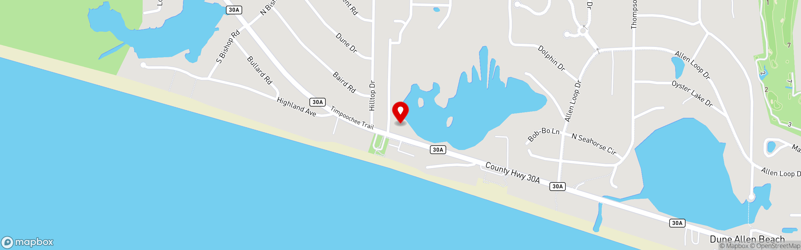 Street map pinning Stinky's Fish Camp in Stinky's Fish Camp
