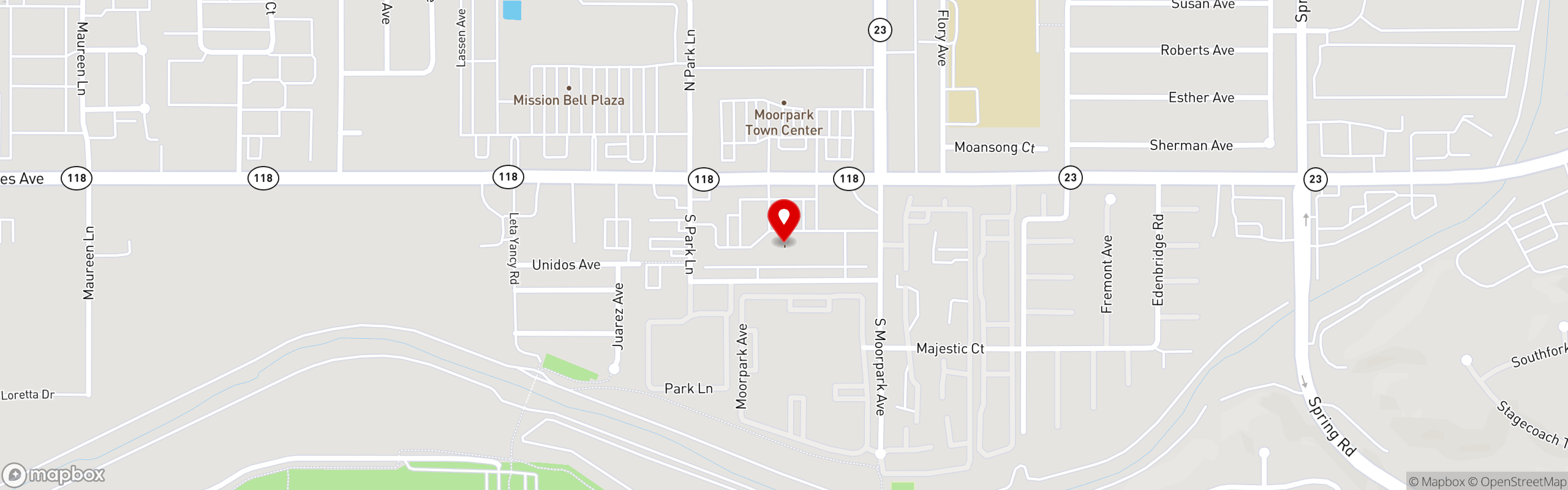 Street map pinning Carrara's Italian Restaurant | Pastries, Gelato & Cafe in Moorpark