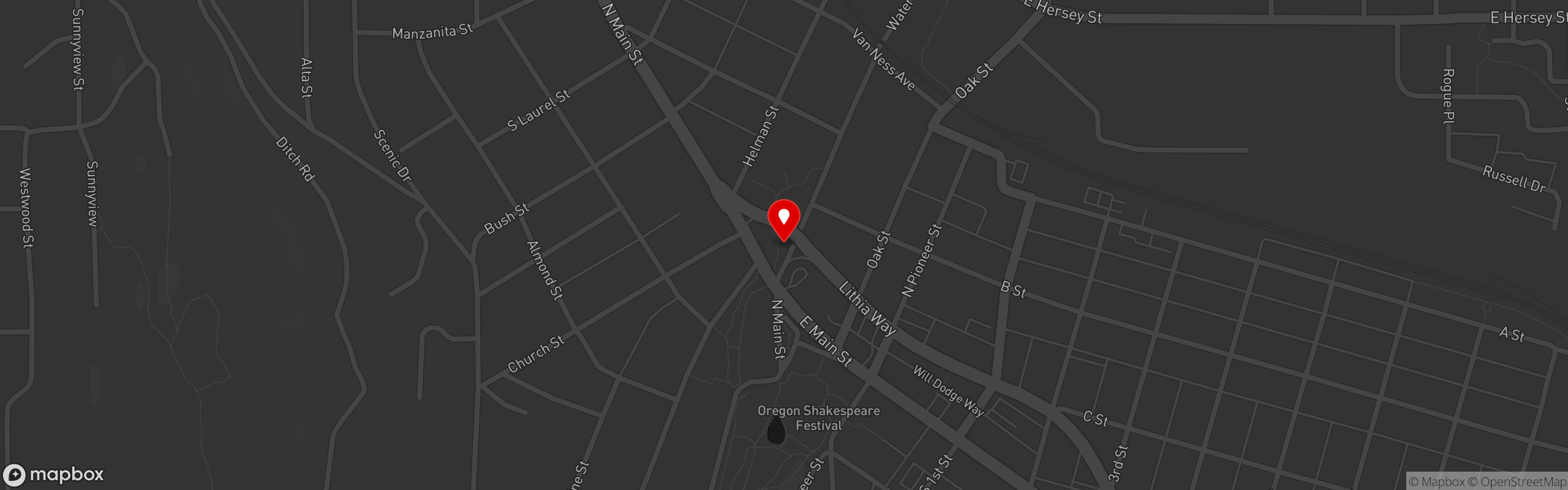 Street map pinning Taj Indian Cuisine in Taj Indian Cuisine