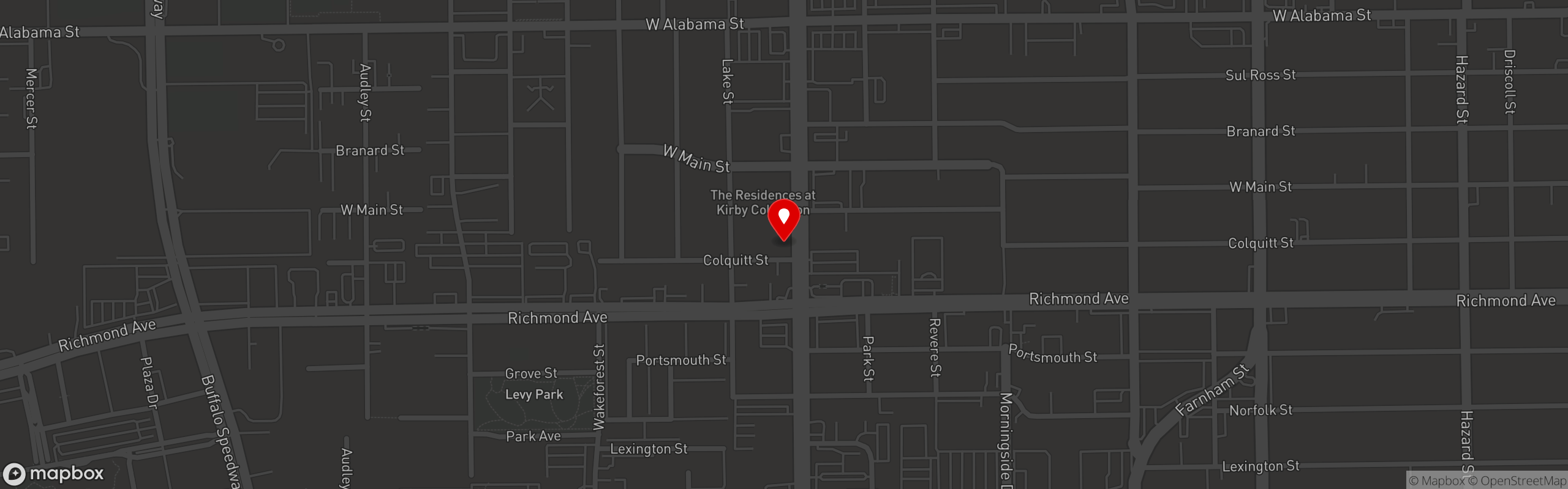 Street map pinning Confessions Restaurant in Confessions Restaurant