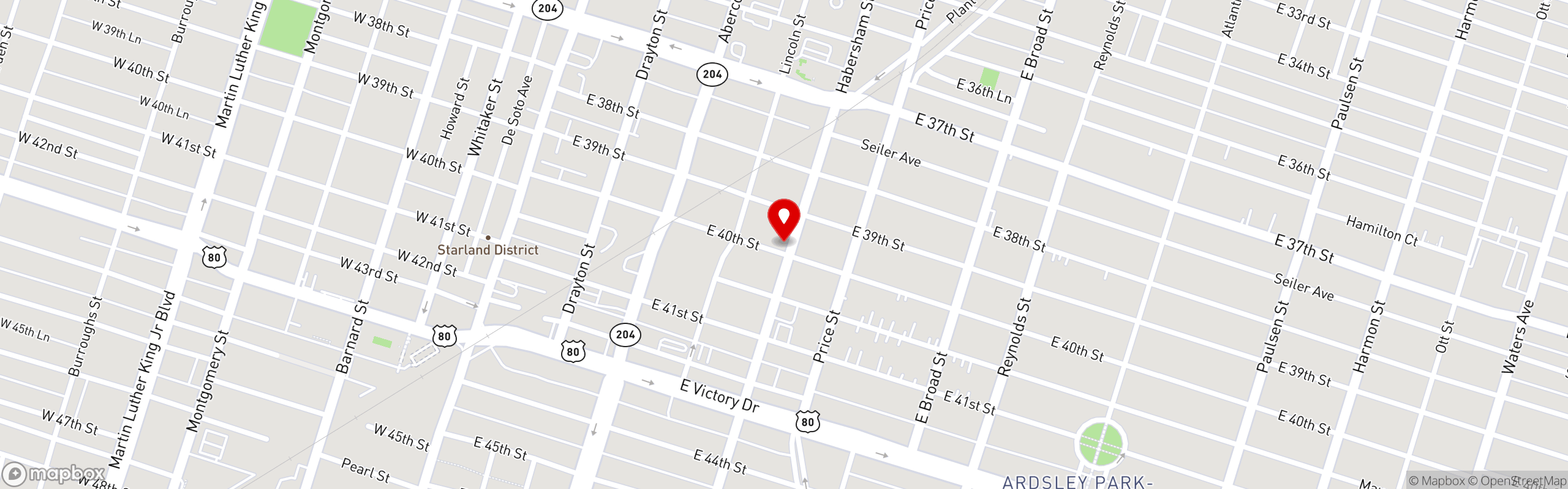 Street map pinning Al Salaam Deli in Al Salaam Deli