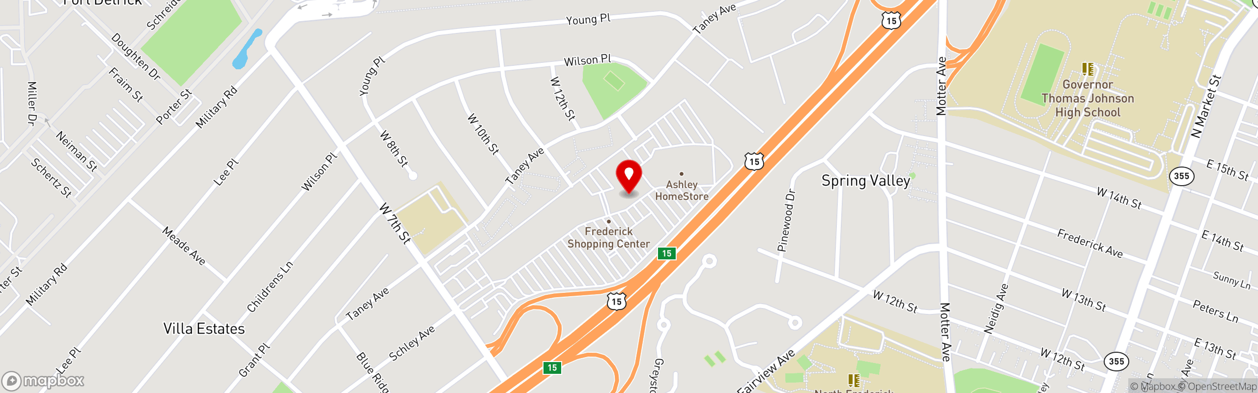 Street map pinning Crisp & Juicy in Crisp & Juicy - Frederick