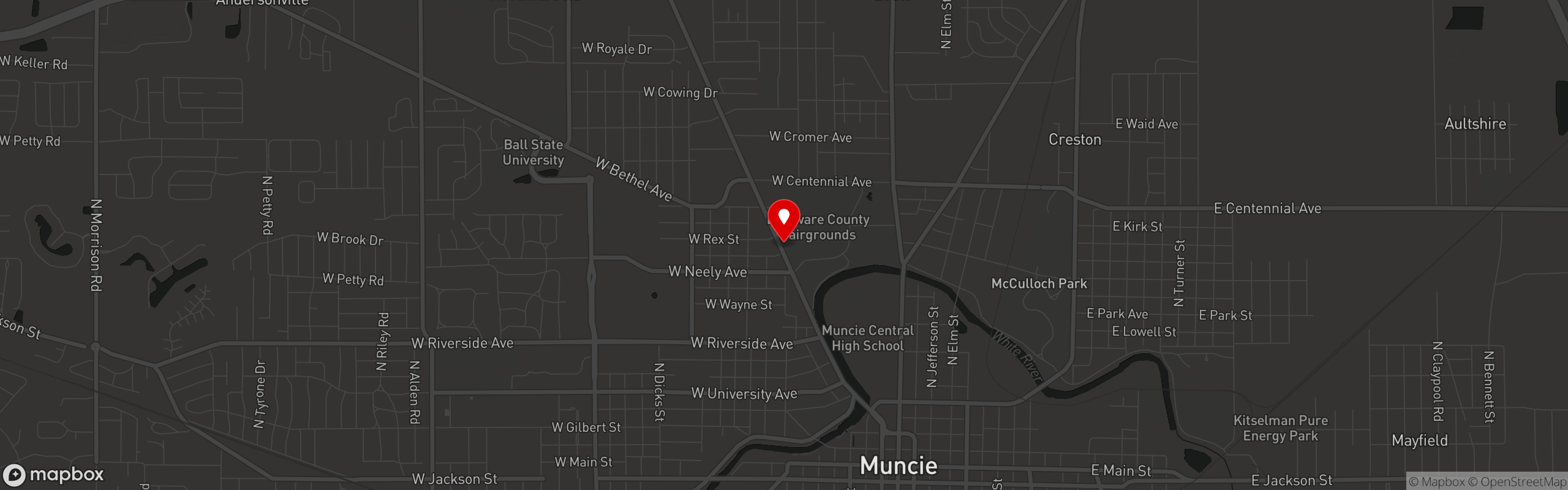 Street map pinning Ron Lahody's Trust Your Butcher Steakhouse in Lahody Meats