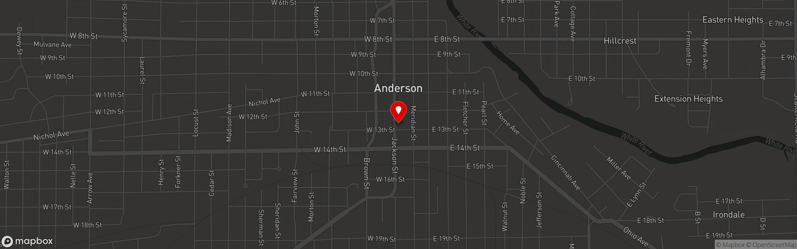 Street map pinning Ron Lahody's Trust Your Butcher Steakhouse in Ron Lahody's Steakhouse - Anderson