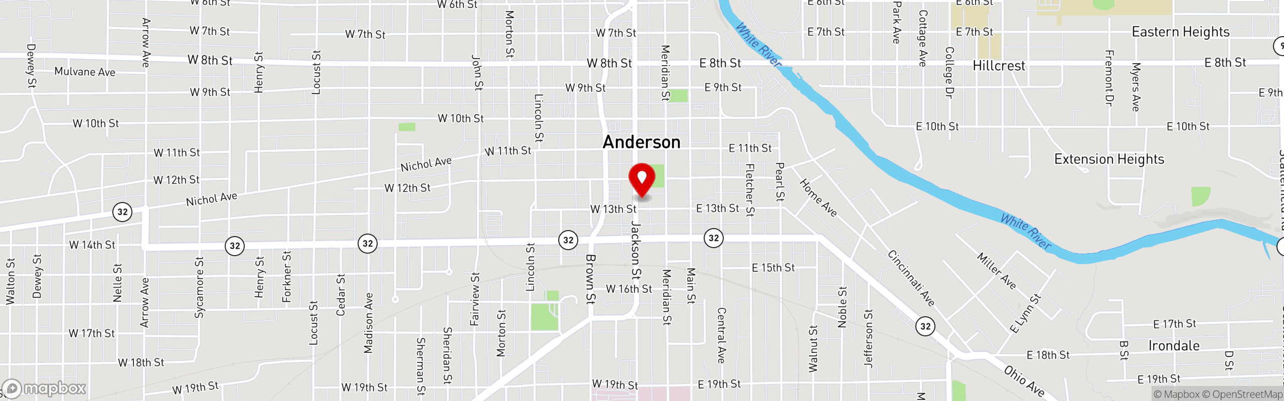 Street map pinning Ron Lahody's Trust Your Butcher Steakhouse in Ron Lahody's Steakhouse - Anderson