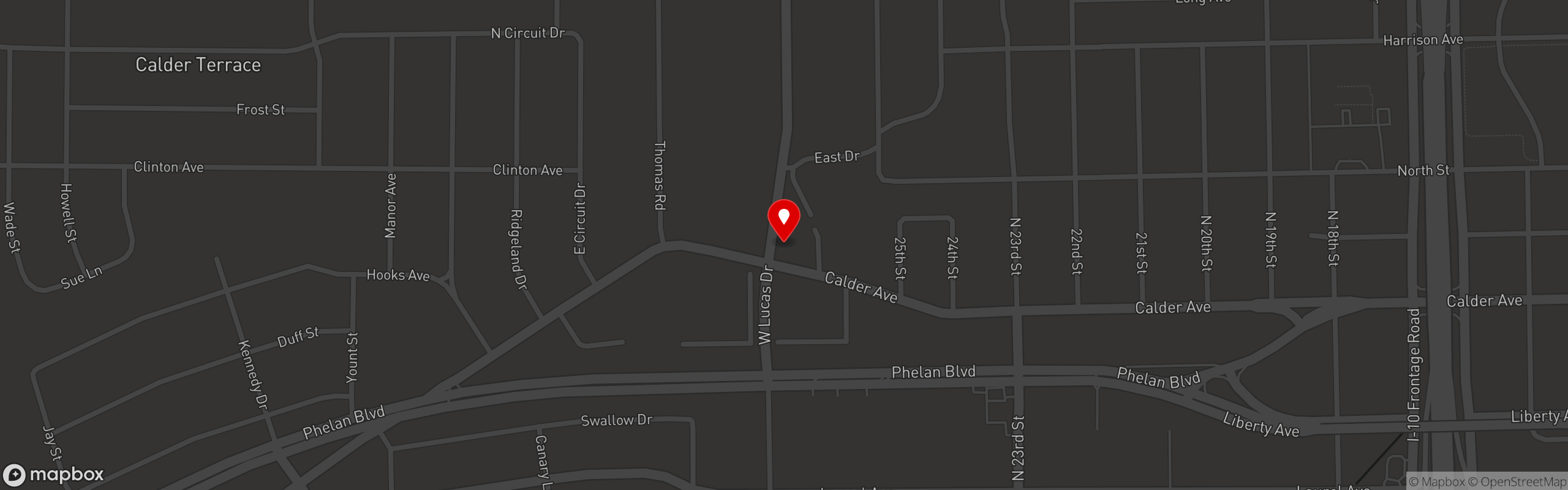 Street map pinning Daddio's Burger in DaddiO's Burger - Beaumont