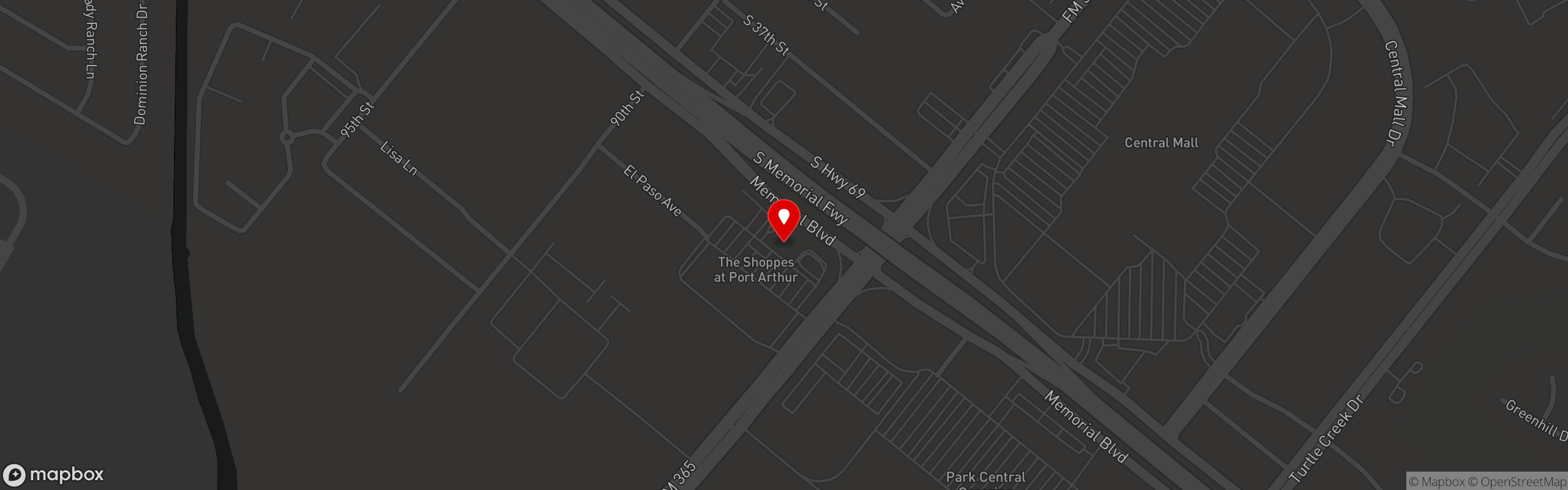 Street map pinning Daddio's Burger in DaddiO's Burger - Mid-County
