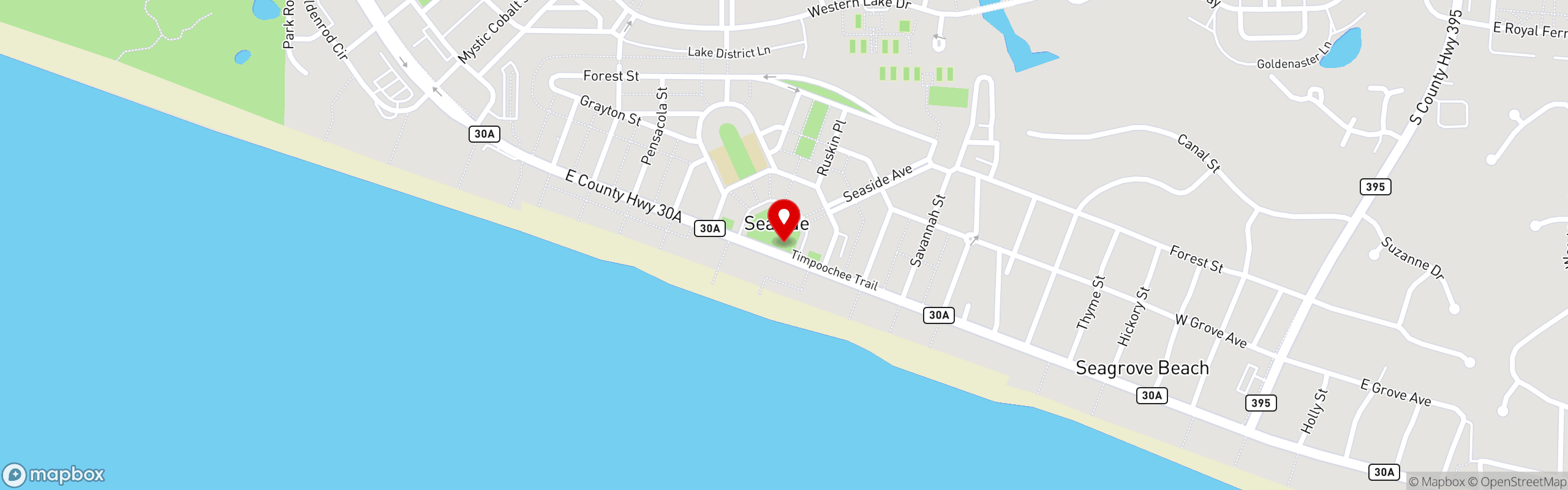 Street map pinning Wild Bill's Beach Dogs in Wild Bill's Beach Dogs