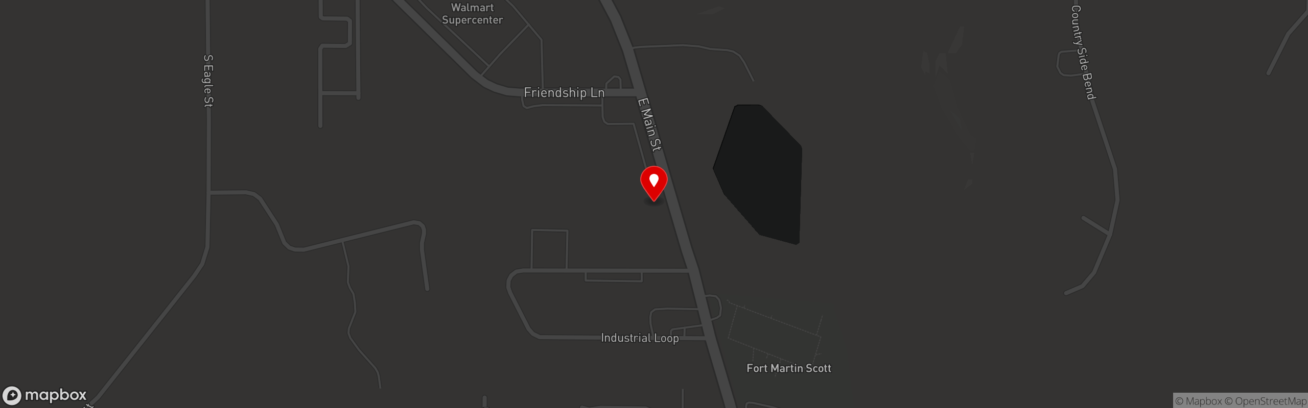 Street map pinning Vivere Catering in Fredericksburg, TX