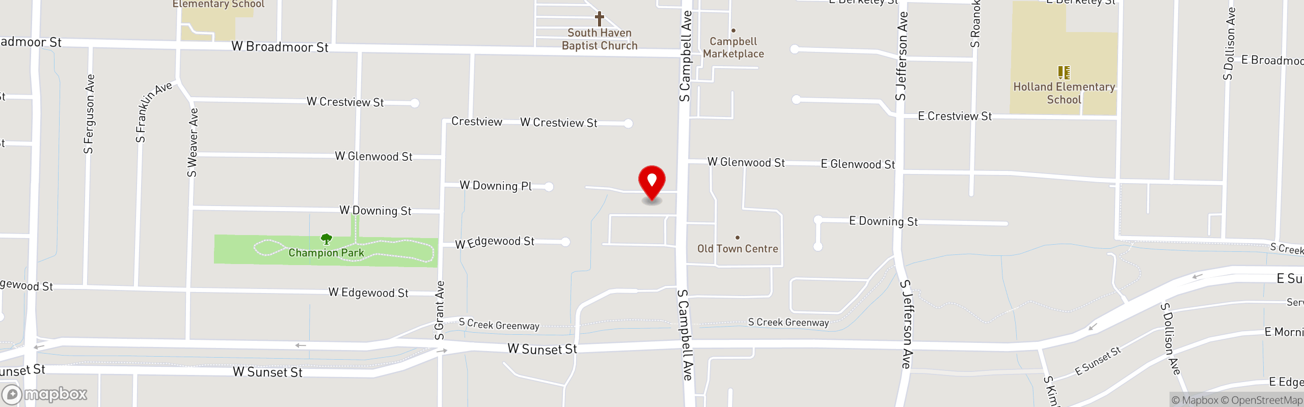 Street map pinning Palm & Paddle Grille in Palm & Paddle Grille