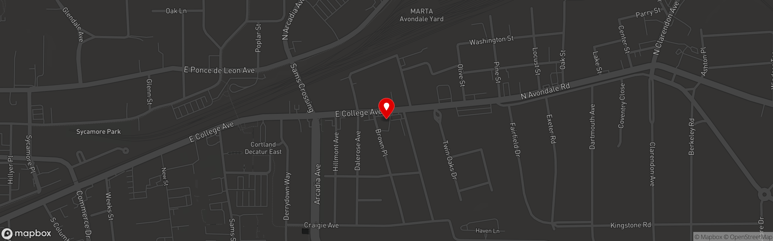 Street map pinning Ford's Chicken in Ford's Chicken