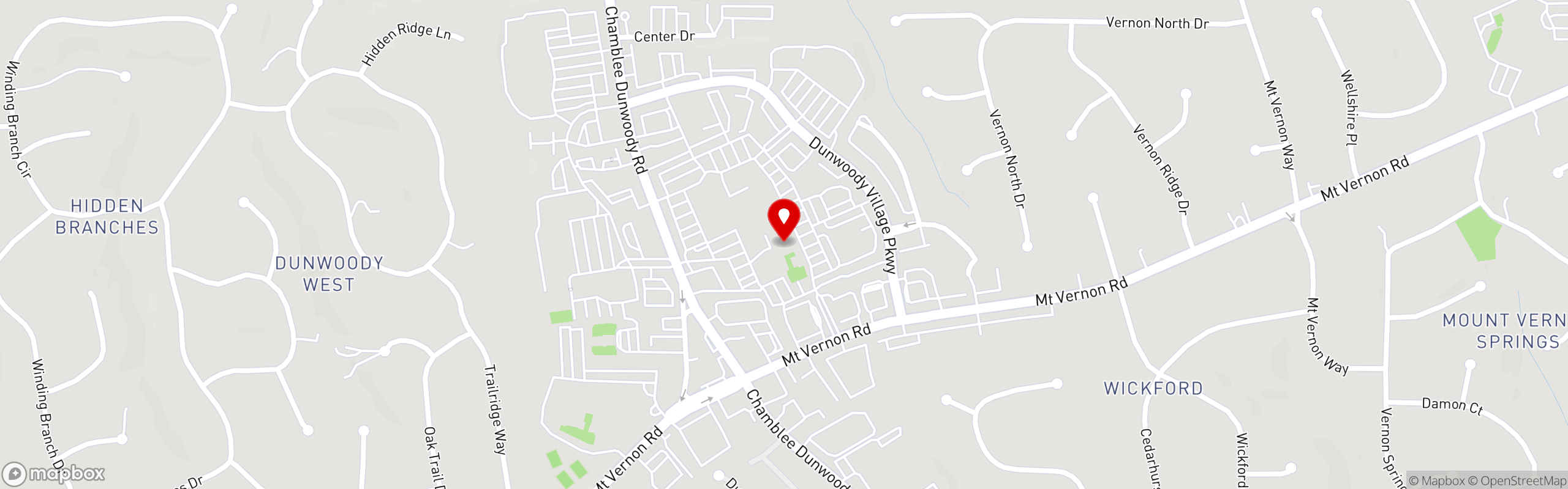 Street map pinning Carbonara Trattoria in Dunwoody, GA