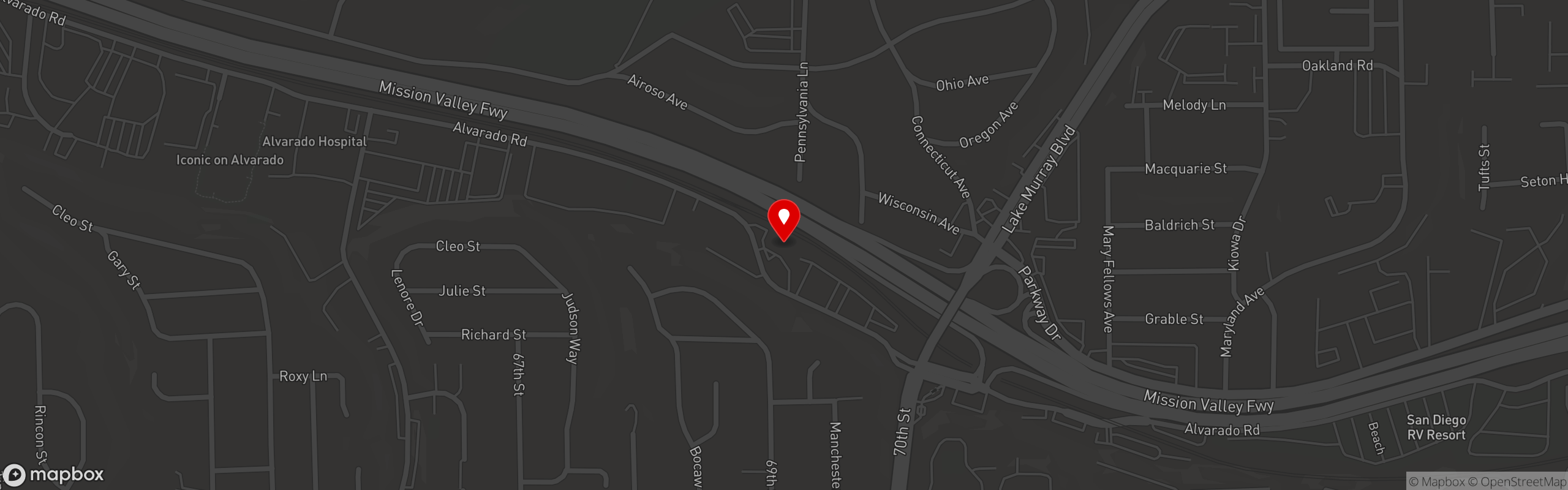 Street map pinning D Z Akin's in D.Z. Akin's