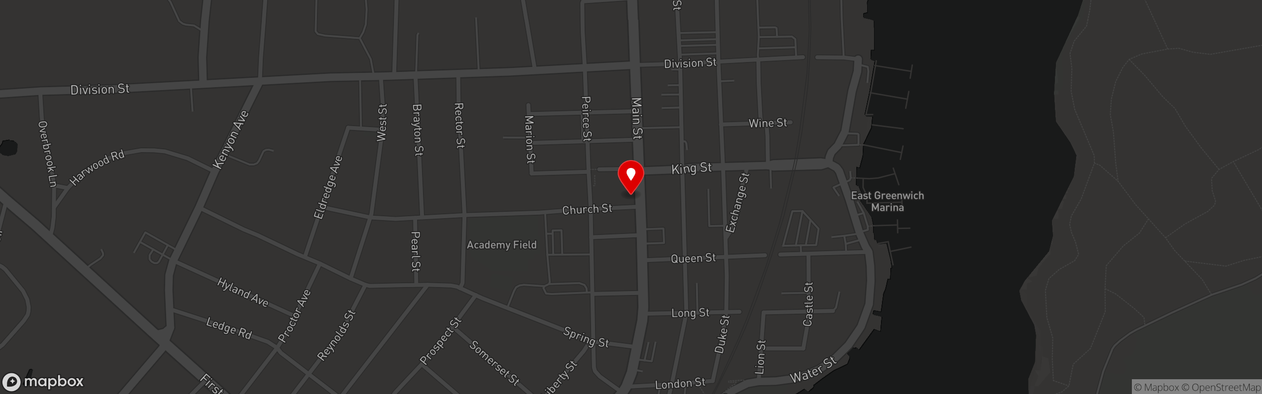 Street map pinning Rasa Restaurant in Rasa Restaurant