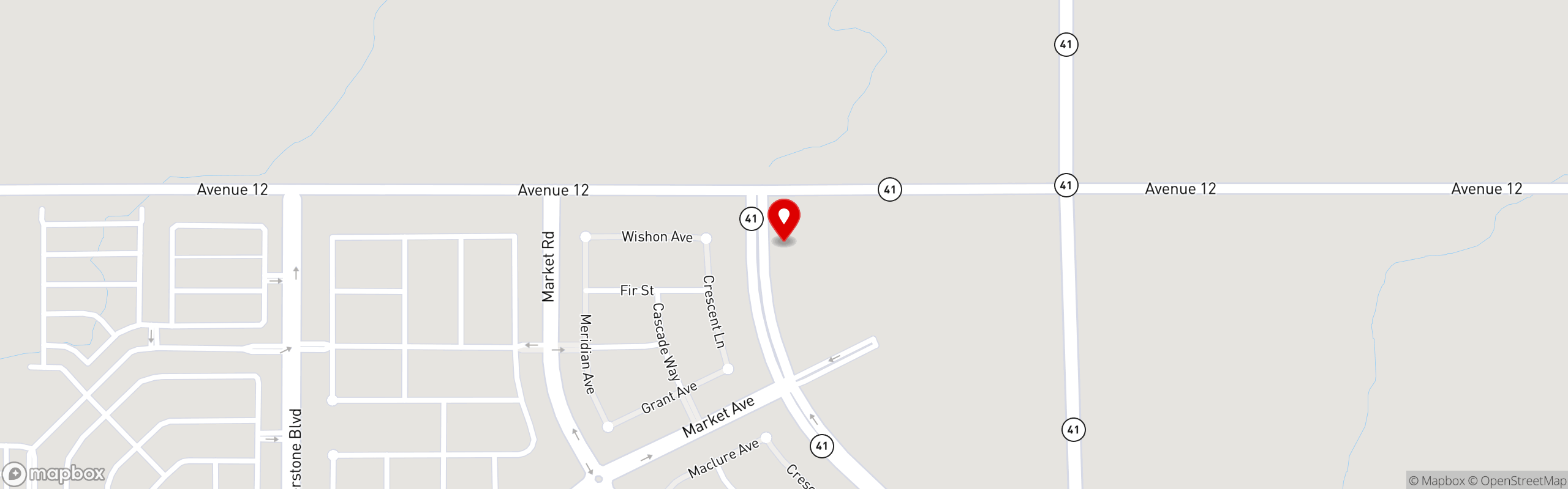 Street map pinning Papi's Mex Grill in Madera