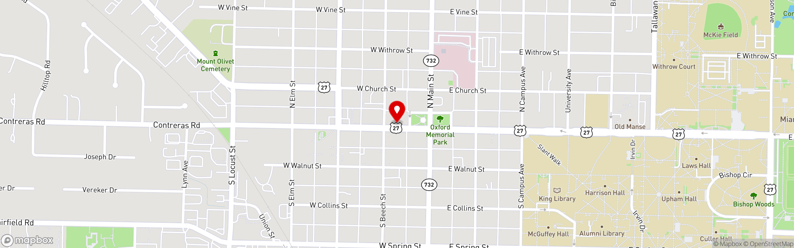 Street map pinning Doughbys in Doughbys