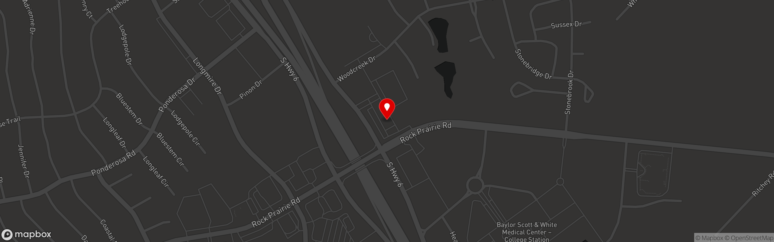 Street map pinning Luigi's Patio Ristorante in College Station