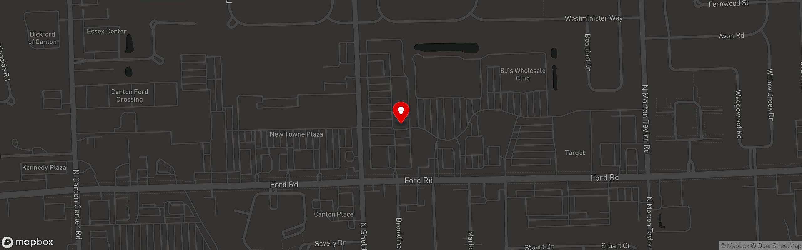 Street map pinning Voodoo Brewing - Canton in Canton, MI