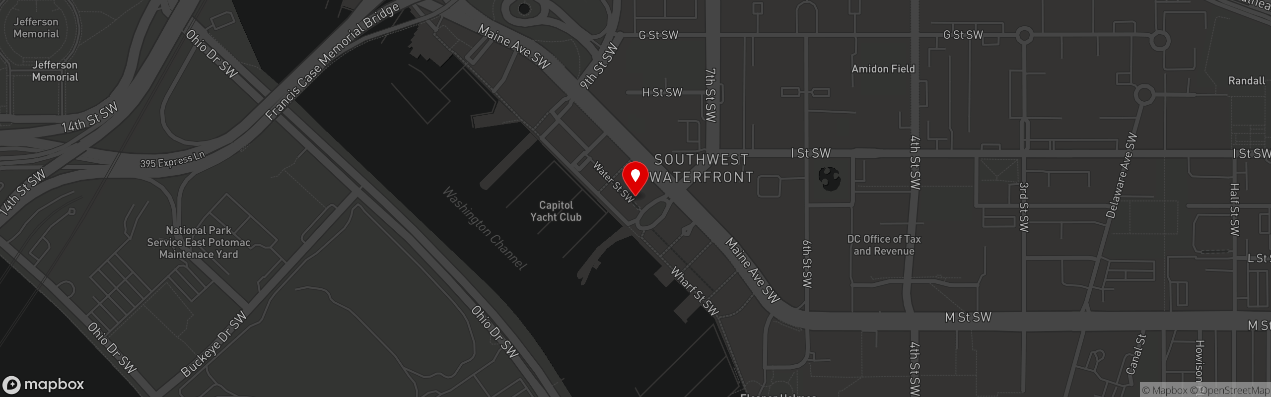 Street map pinning Whiskey Charlie in Whiskey Charlie
