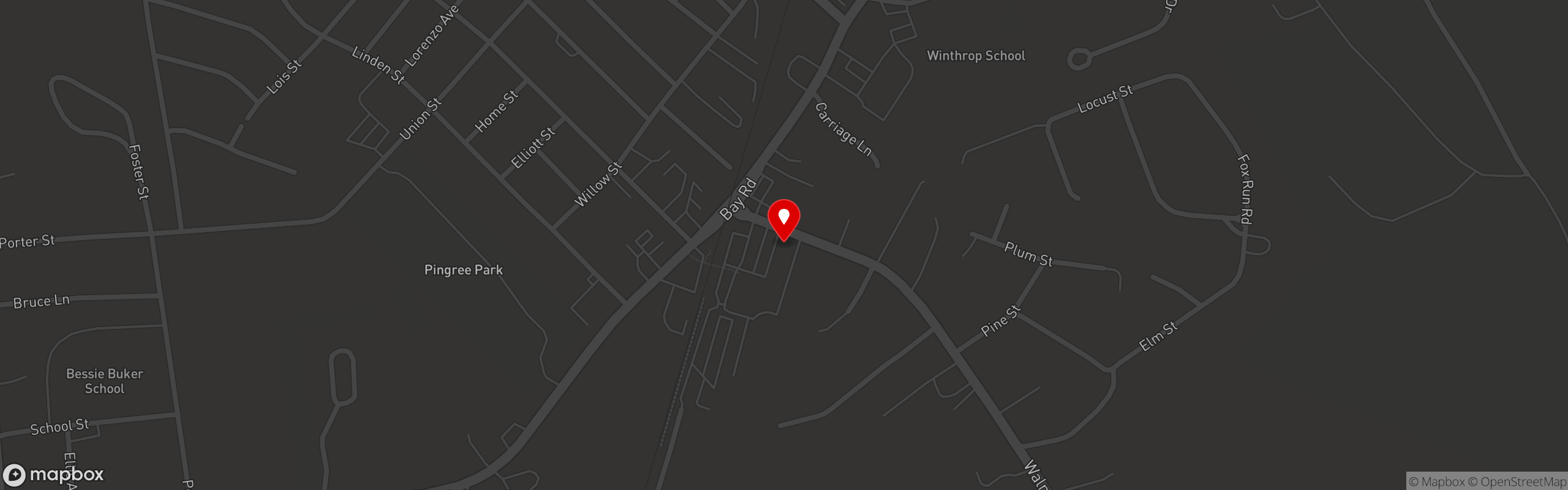 Street map pinning 15 Walnut Tavern in 15 Walnut Tavern + Kitchen