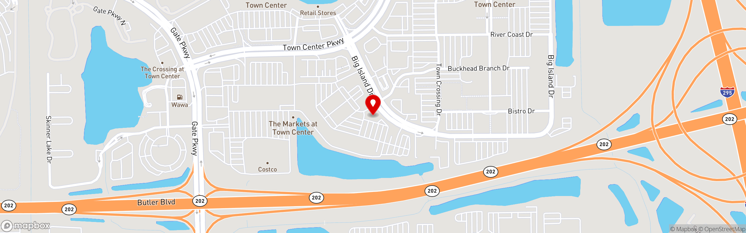 Street map pinning Sugar Factory - Sullivan Group in Jacksonville, FL