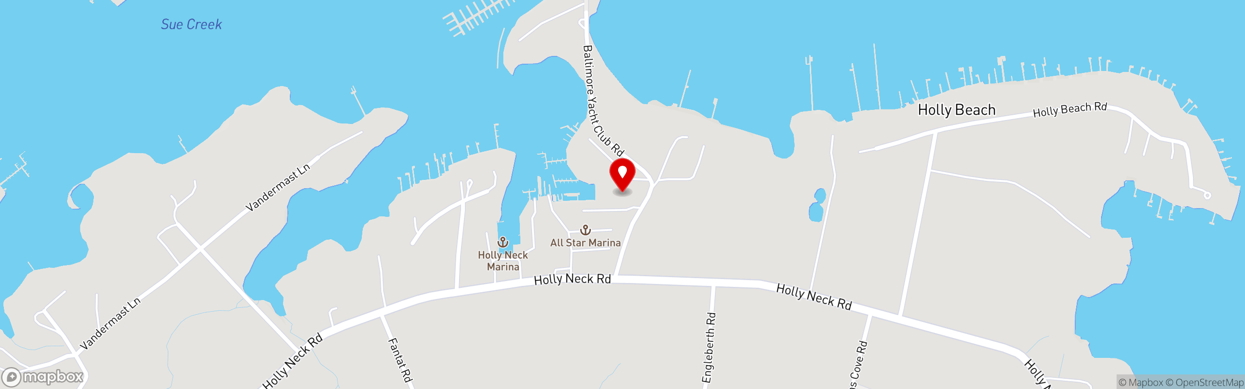 Street map pinning Sue Lagoon Bar & Restaurant in Sue Lagoon Bar and Restaurant - Sue Creek, Essex MD