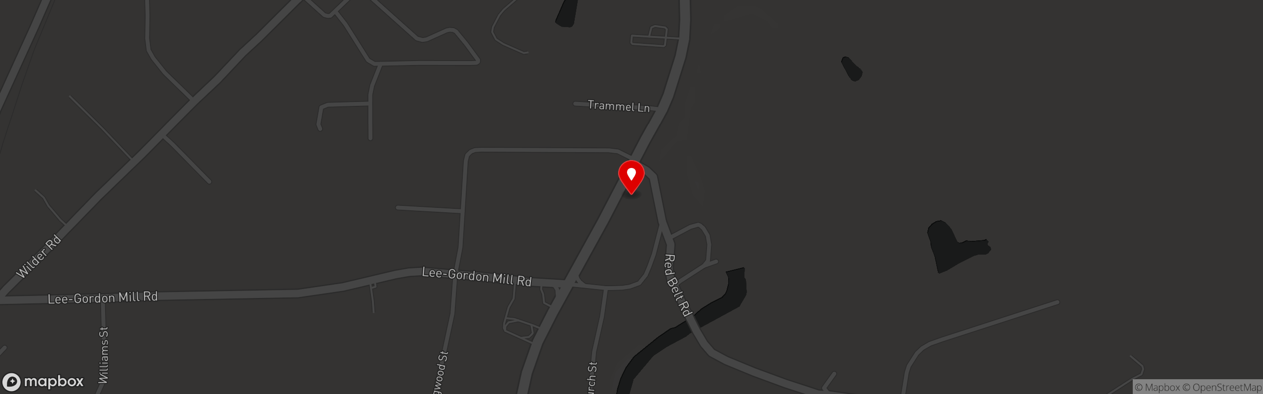 Street map pinning Choo Choo BBQ & Grill in Choo Choo BBQ & Grill Chickamauga