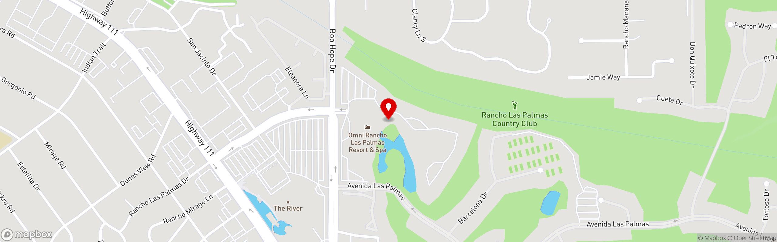 Street map pinning Double Date in Double Date - Rancho Mirage