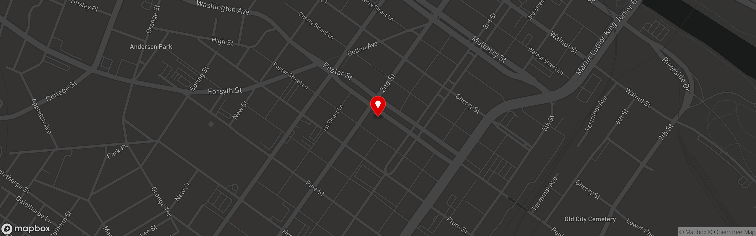 Street map pinning Grant's Lounge - Macon, GA in Grant's Lounge