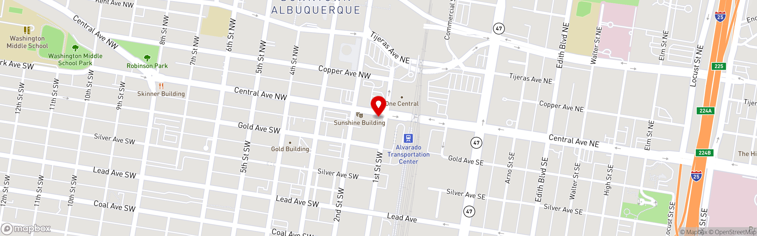 Street map pinning Tucanos Brazilian Grill in Albuquerque