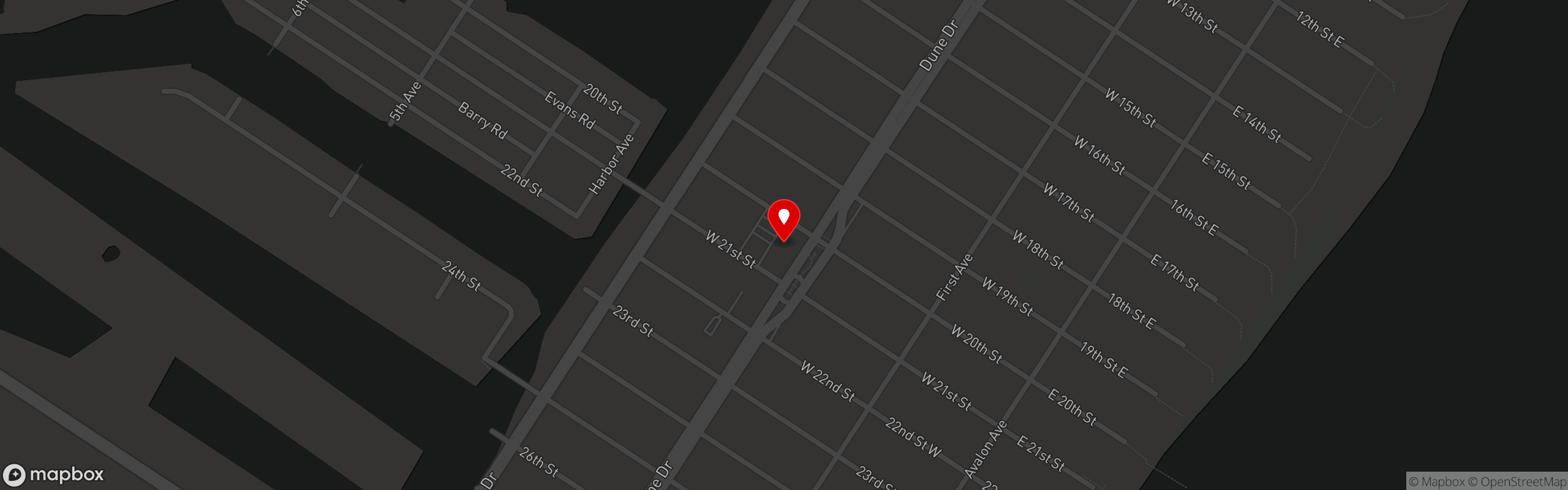 Street map pinning The Princeton in Avalon