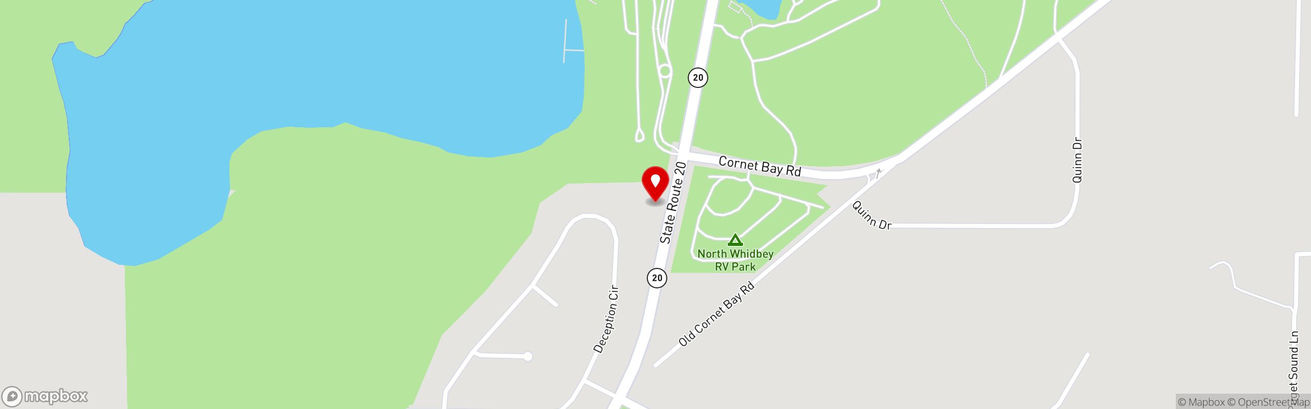 Street map pinning Pie Bar in Whidbey