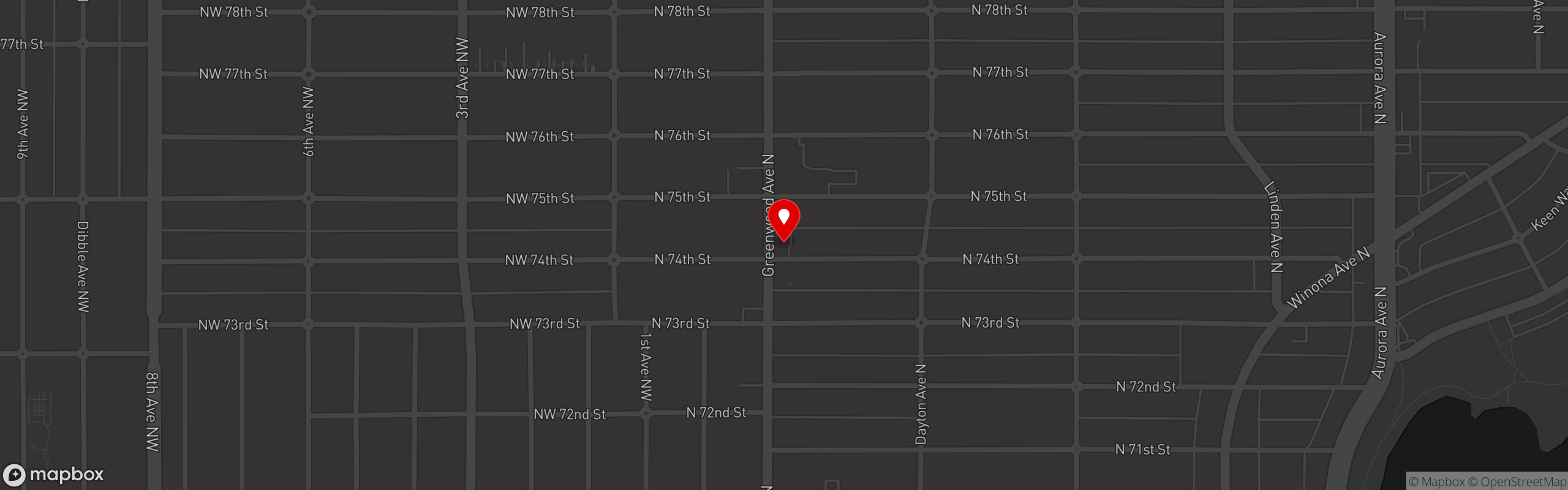 Street map pinning Pie Bar in Phinney