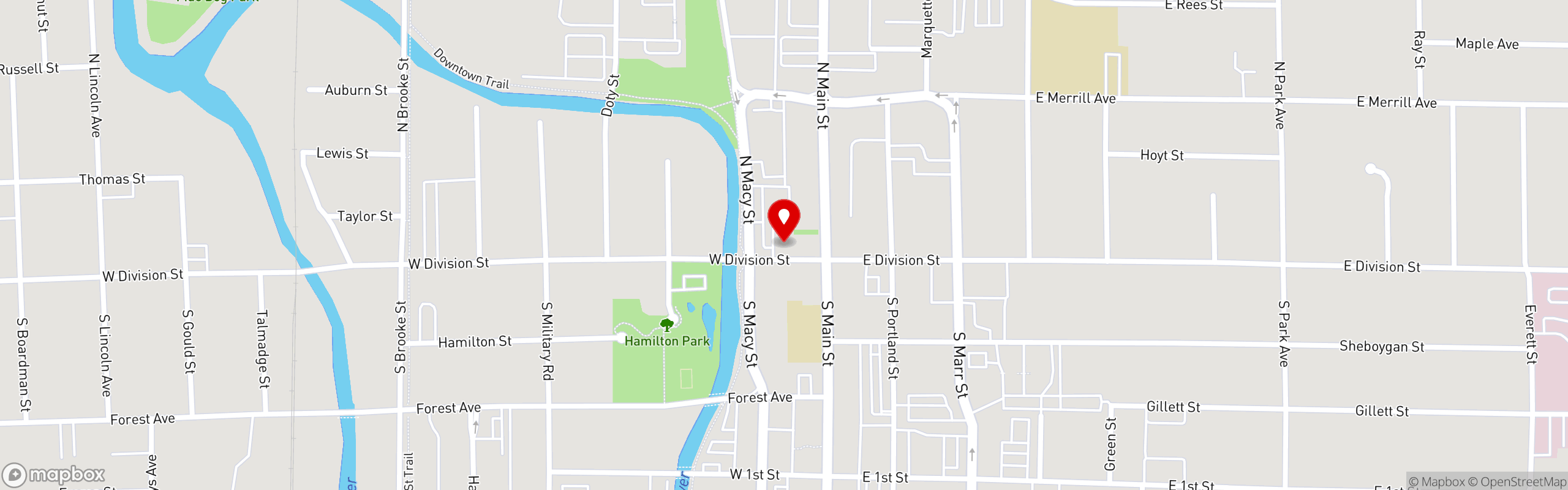 Street map pinning Fat Joe's Burgers and Brew in Fat Joe's Burgers and Brew