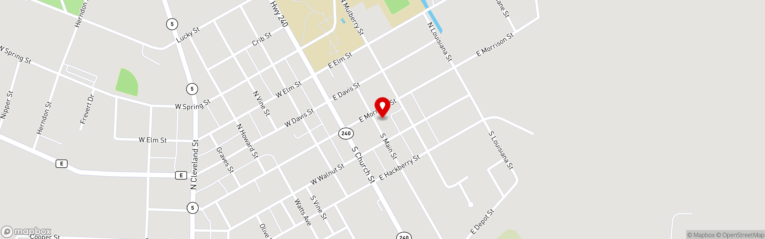 Street map pinning MAC'S in McMillan's Cafe