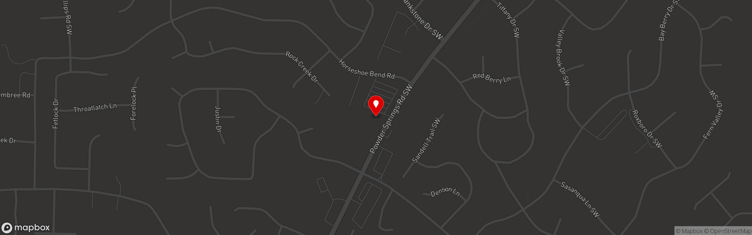 Street map pinning Mr. Diddys in Mr. Diddy's - Powder Springs