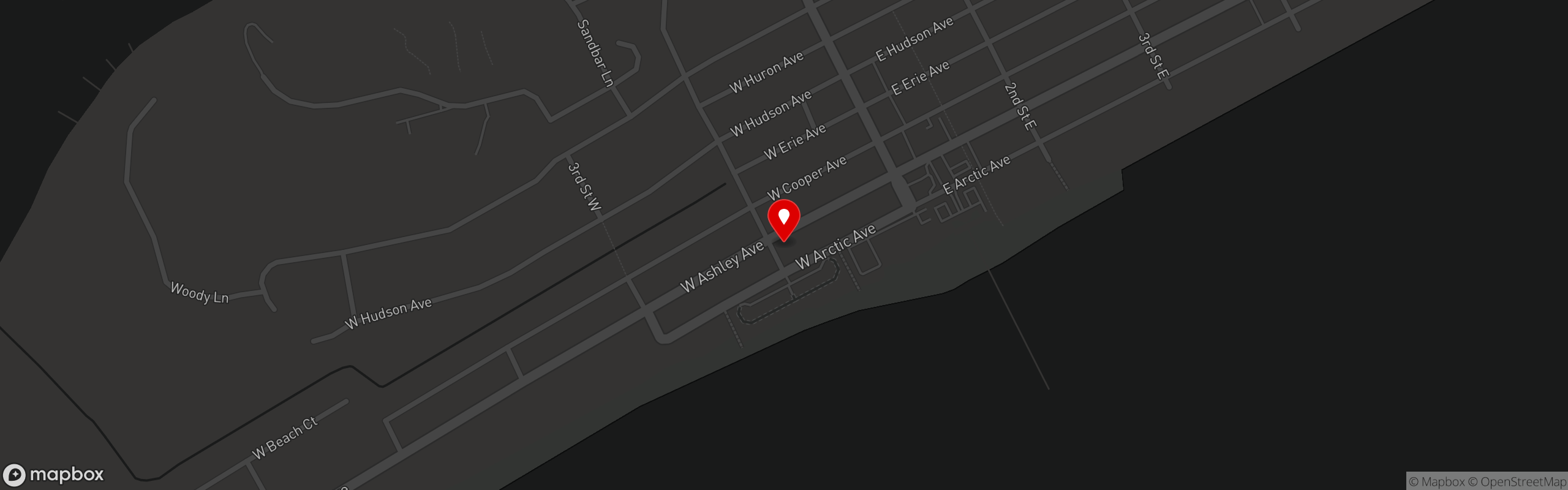 Street map pinning Loggerhead's Beach Grill in Loggerhead's Beach Grill