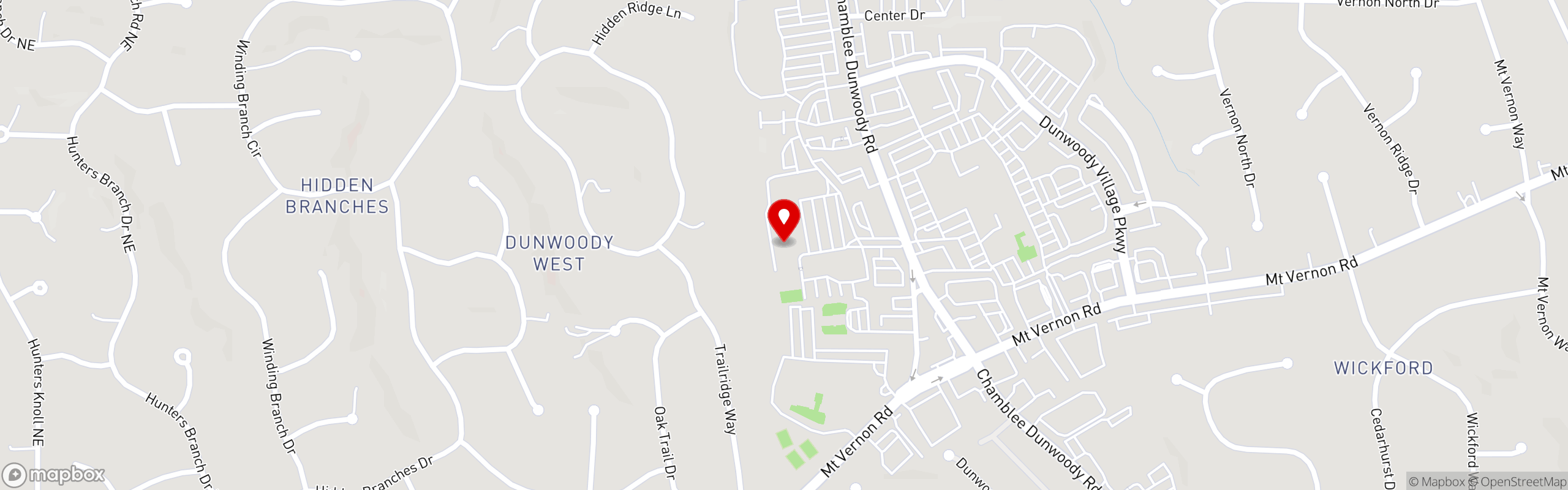 Street map pinning Dunwoody Tavern in Dunwoody