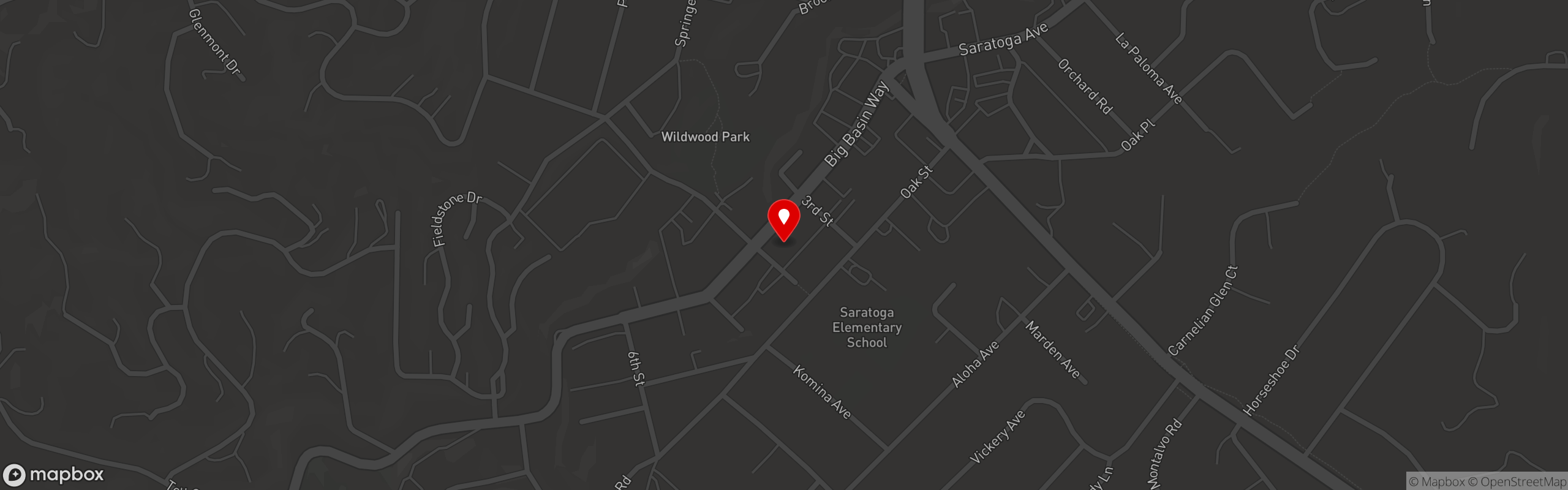 Street map pinning Florentine's Trattoria in Saratoga Village
