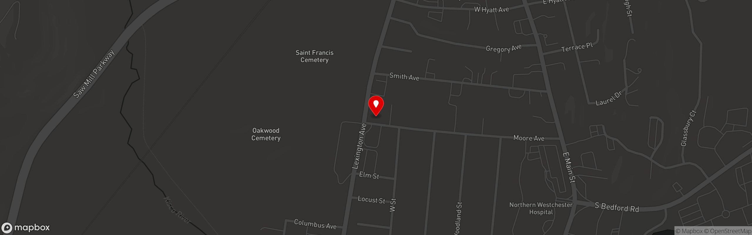 Street map pinning Stone Fire in Mount Kisco