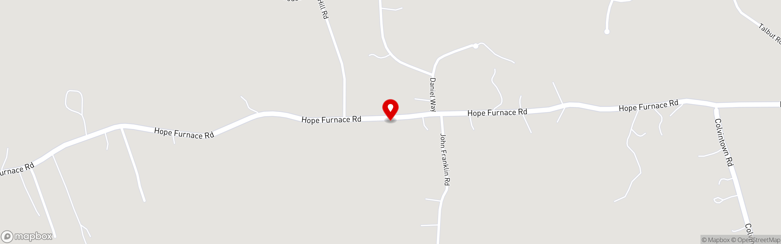 Street map pinning Rufino's Pizzeria in Hope