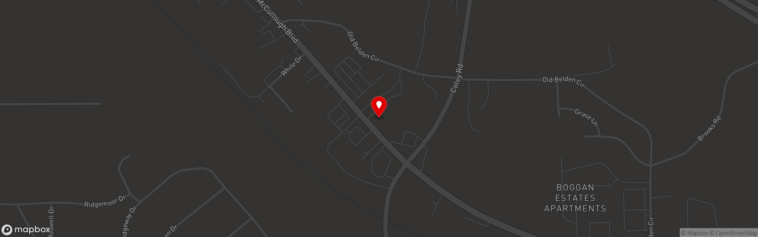 Street map pinning Bishop's BBQ in Mccullough Blvd Belden, MS