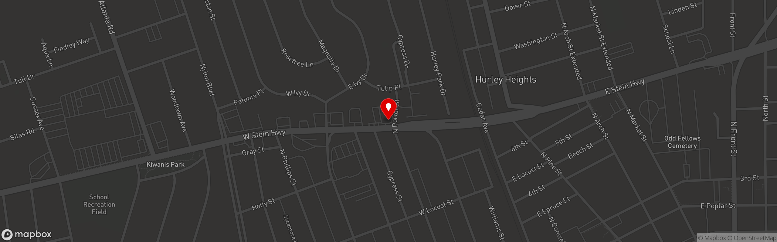 Street map pinning Pizza King in Seaford