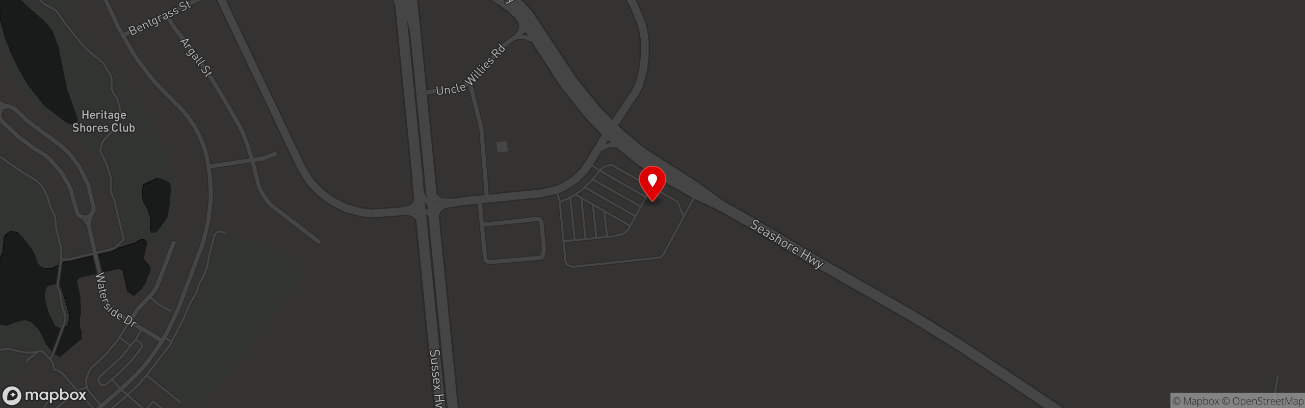 Street map pinning Pizza King in Bridgeville