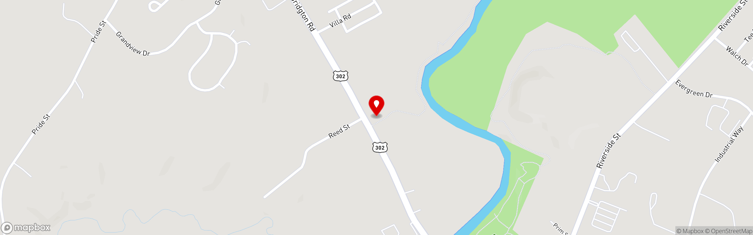 Street map pinning Corsetti's in Corsetti's